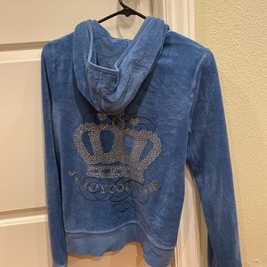 Juicy couture sweat shirt jacket blue large